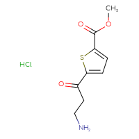Chemical structure of methyl 5-(3-aminopropanoyl)thiophene-2-carboxylate hydrochloride - CSSB21495908070