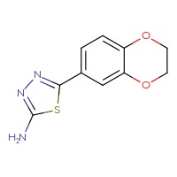 Chemical structure of 5-(2,3-dihydro-1,4-benzodioxin-6-yl)-1,3,4-thiadiazol-2-amine - CSSB00000312148