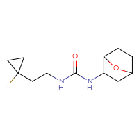 Chemical structure of 3-[2-(1-fluorocyclopropyl)ethyl]-1-{7-oxabicyclo[2.2.1]heptan-2-yl}urea - CSSB17361739533