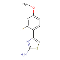 Chemical structure of 4-(2-fluoro-4-methoxyphenyl)-1,3-thiazol-2-amine - CSSB00011316543