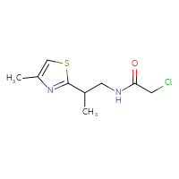 Chemical structure of 2-chloro-N-[2-(4-methyl-1,3-thiazol-2-yl)propyl]acetamide - CSSB01991486092