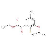 Chemical structure of ethyl 2-[2-fluoro-5-methyl-3-(propan-2-yloxy)phenyl]-2-oxoacetate - CSSB21103685691