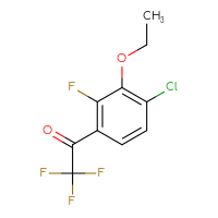 Chemical structure of 1-(4-chloro-3-ethoxy-2-fluorophenyl)-2,2,2-trifluoroethan-1-one - CSSB21103685149