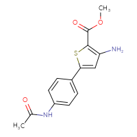 Chemical structure of methyl 3-amino-5-(4-acetamidophenyl)thiophene-2-carboxylate - CSSB06585587393