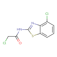 Chemical structure of 2-chloro-N-(4-chloro-1,3-benzothiazol-2-yl)acetamide - CSSB00000030105