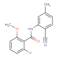 Chemical structure of N-(2-cyano-5-methylphenyl)-2-fluoro-6-methoxybenzamide - CSSB06480448166