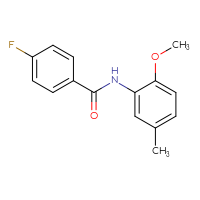 Chemical structure of 4-fluoro-N-(2-methoxy-5-methylphenyl)benzamide - CSSB00000582475