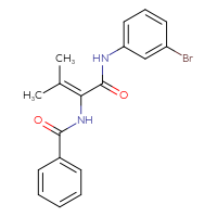 Chemical structure of N-(3-bromophenyl)-3-methyl-2-(phenylformamido)but-2-enamide - CSSB00102626151