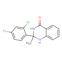 Chemical structure of 2-(2,4-dichlorophenyl)-2-methyl-1,2,3,4-tetrahydroquinazolin-4-one - CSSB21103685168