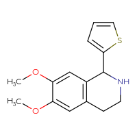 Chemical structure of 6,7-dimethoxy-1-(thiophen-2-yl)-1,2,3,4-tetrahydroisoquinoline - CSSB00000680988