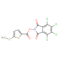 Chemical structure of 4,5,6,7-tetrachloro-1,3-dioxo-2,3-dihydro-1H-isoindol-2-yl 5-(methylsulfanyl)thiophene-2-carboxylate - CSSB20269714274