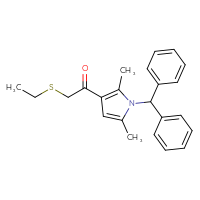 Chemical structure of 1-[1-(diphenylmethyl)-2,5-dimethyl-1H-pyrrol-3-yl]-2-(ethylsulfanyl)ethan-1-one - CSSB21332071314