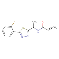 Chemical structure of N-{1-[5-(2-fluorophenyl)-1,3,4-thiadiazol-2-yl]ethyl}prop-2-enamide - CSSB00160536181