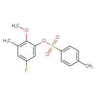Chemical structure of 5-fluoro-2-methoxy-3-methylphenyl 4-methylbenzene-1-sulfonate - CSSB17476846967