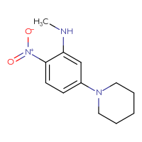 Chemical structure of N-methyl-2-nitro-5-(piperidin-1-yl)aniline - CSSB00025760775