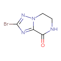 Chemical structure of 2-bromo-5H,6H,7H,8H-[1,2,4]triazolo[1,5-a]pyrazin-8-one - CSSB02495332399