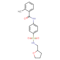 Chemical structure of 2-methyl-N-(4-{[(oxolan-2-yl)methyl]sulfamoyl}phenyl)benzamide - CSSB00121612627