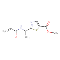 Chemical structure of methyl 2-[1-(prop-2-enamido)ethyl]-1,3-thiazole-5-carboxylate - CSSB01994222880