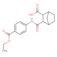 Chemical structure of 3-{[4-(ethoxycarbonyl)phenyl]carbamoyl}bicyclo[2.2.1]heptane-2-carboxylic acid - CSSB00121685914
