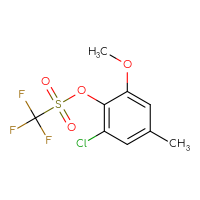 Chemical structure of 2-chloro-6-methoxy-4-methylphenyl trifluoromethanesulfonate - CSSB06794790958