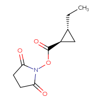 Chemical structure of 2,5-dioxopyrrolidin-1-yl (1R,2R)-2-ethylcyclopropane-1-carboxylate - CSSB02135626917