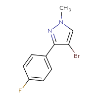 Chemical structure of 4-bromo-3-(4-fluorophenyl)-1-methyl-1H-pyrazole - CSSB00010199745