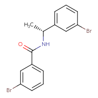 Chemical structure of 3-bromo-N-[(1R)-1-(3-bromophenyl)ethyl]benzamide - CSSB02215434196