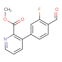 Chemical structure of methyl 3-(3-fluoro-4-formylphenyl)pyridine-2-carboxylate - CSSB06585781442