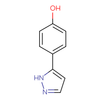 Chemical structure of 4-(1H-pyrazol-5-yl)phenol - CSSB00000056503