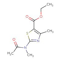 Chemical structure of ethyl 4-methyl-2-(N-methylacetamido)-1,3-thiazole-5-carboxylate - CSSB00046246923