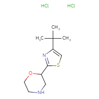 Chemical structure of 2-(4-tert-butyl-1,3-thiazol-2-yl)morpholine dihydrochloride - CSSB00160573055