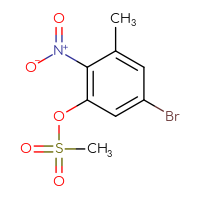 Chemical structure of 5-bromo-3-methyl-2-nitrophenyl methanesulfonate - CSSB14801634838