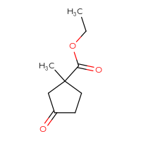 Chemical structure of ethyl 1-methyl-3-oxocyclopentane-1-carboxylate - CSSB00010640820