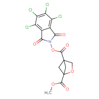 Chemical structure of 1-methyl 4-(4,5,6,7-tetrachloro-1,3-dioxo-2,3-dihydro-1H-isoindol-2-yl) 2-oxabicyclo[2.1.1]hexane-1,4-dicarboxylate - CSSB20271180398