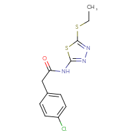 Chemical structure of 2-(4-chlorophenyl)-N-[5-(ethylsulfanyl)-1,3,4-thiadiazol-2-yl]acetamide - CSSB00026244711