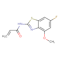 Chemical structure of N-(6-fluoro-4-methoxy-1,3-benzothiazol-2-yl)prop-2-enamide - CSSB00103402599