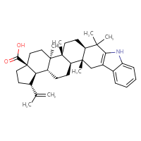 Chemical structure of (1R,2R,14R,17R,18R,21S,24R,25R,26R)-2,13,13,17,18-pentamethyl-24-(prop-1-en-2-yl)-11-azaheptacyclo[15.11.0.0²,¹⁴.0⁴,¹².0⁵,¹⁰.0¹⁸,²⁶.0²¹,²⁵]octacosa-4(12),5,7,9-tetraene-21-carboxylic acid - CSSB00150710227