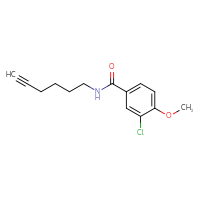 Chemical structure of 3-chloro-N-(hex-5-yn-1-yl)-4-methoxybenzamide - CSSB02005070928