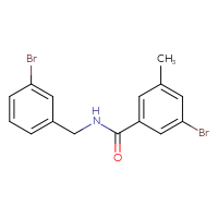 Chemical structure of 3-bromo-N-[(3-bromophenyl)methyl]-5-methylbenzamide - CSSB00002048673