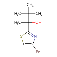 Chemical structure of 2-(4-bromo-1,3-thiazol-2-yl)-3,3-dimethylbutan-2-ol - CSSB00013715538