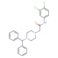Chemical structure of N-(3,4-dichlorophenyl)-2-[4-(diphenylmethyl)piperazin-1-yl]acetamide - CSSB00028012979