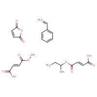 Chemical structure of (2E)-4-(butan-2-yloxy)-4-oxobut-2-enoic acid; (2E)-4-methoxy-4-oxobut-2-enoic acid; 2,5-dihydrofuran-2,5-dione; ethenylbenzene - CSSB21509663762