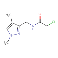 Chemical structure of 2-chloro-N-[(1,4-dimethyl-1H-pyrazol-3-yl)methyl]acetamide - CSSB00102472677