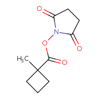 Chemical structure of 2,5-dioxopyrrolidin-1-yl 1-methylcyclobutane-1-carboxylate - CSSB00118936736