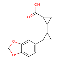 Chemical structure of 2'-(2H-1,3-benzodioxol-5-yl)-[1,1'-bi(cyclopropane)]-2-carboxylic acid - CSSB00160572206