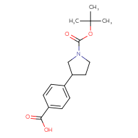 Chemical structure of 4-{1-[(tert-butoxy)carbonyl]pyrrolidin-3-yl}benzoic acid - CSSB00010008402