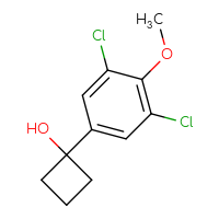Chemical structure of 1-(3,5-dichloro-4-methoxyphenyl)cyclobutan-1-ol - CSSB06262036978