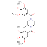 Chemical structure of 2-methyl-1,4-bis(3,4,5-trimethoxybenzoyl)piperazine - CSSB00027791703
