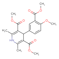 Chemical structure of 3,5-dimethyl 4-[4-methoxy-3-(methoxycarbonyl)phenyl]-2,6-dimethyl-1,4-dihydropyridine-3,5-dicarboxylate - CSSB20539824224