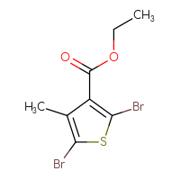 Chemical structure of ethyl 2,5-dibromo-4-methylthiophene-3-carboxylate - CSSB14962340871